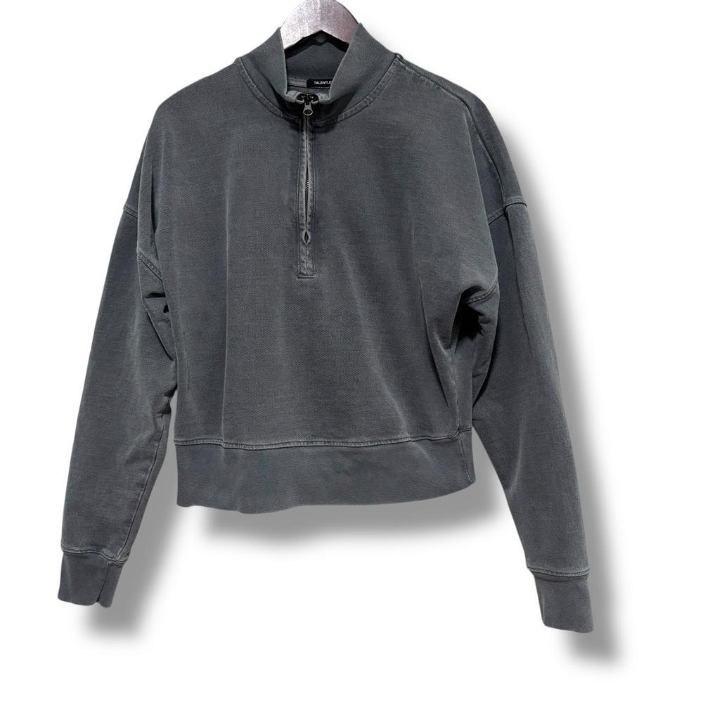 Talentless Women's 1/4 Zip‎ Pullover Sweater Gray Size XL 24.5 x 23